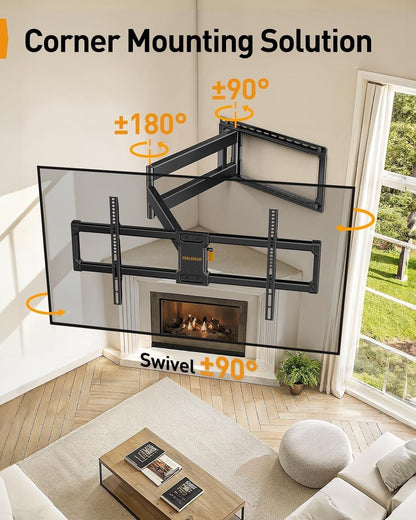 TV Wall Bracket Mount 42-97 Inch Long Arm Full Motion Swivel Tilt 68kg Black