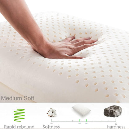 Latex Orthopedic Pillow Ergonomic Neck Support Queen Medium Firm Adjustable Cool