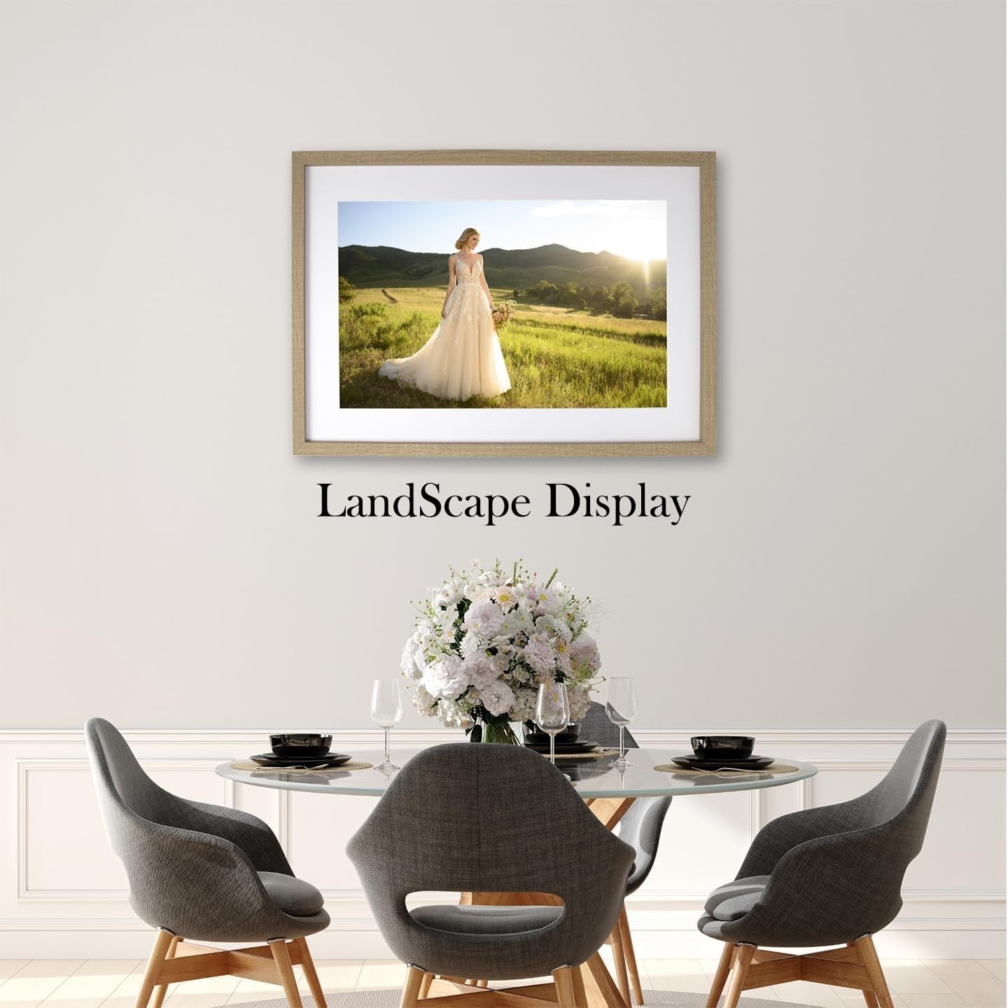 Picture Frame Set 60x40cm Wooden 3 Pack Poster Photo Mount Wall Hanging Oak