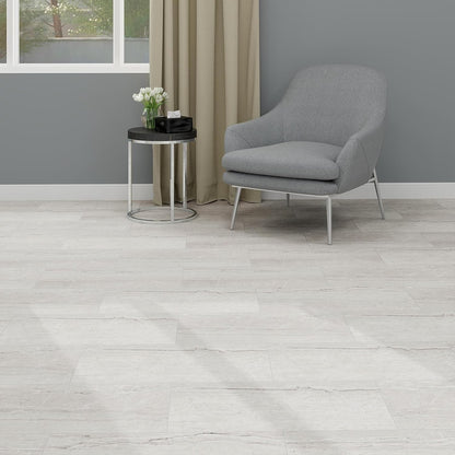Self Adhesive Vinyl Floor Tiles Stone Effect Natural Travertine 12 Pack 2.23m²