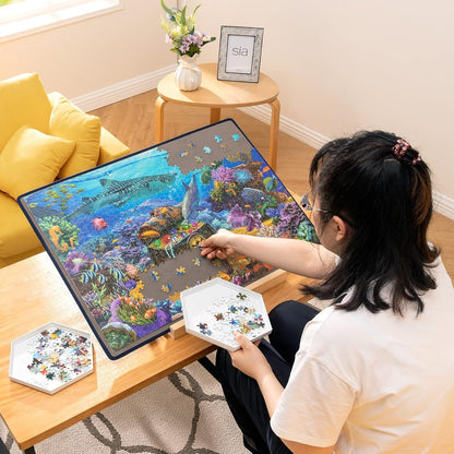 Becko US Jigsaw Puzzle Board Mat 1000 Piece Portable Non Slip Grey Storage Large