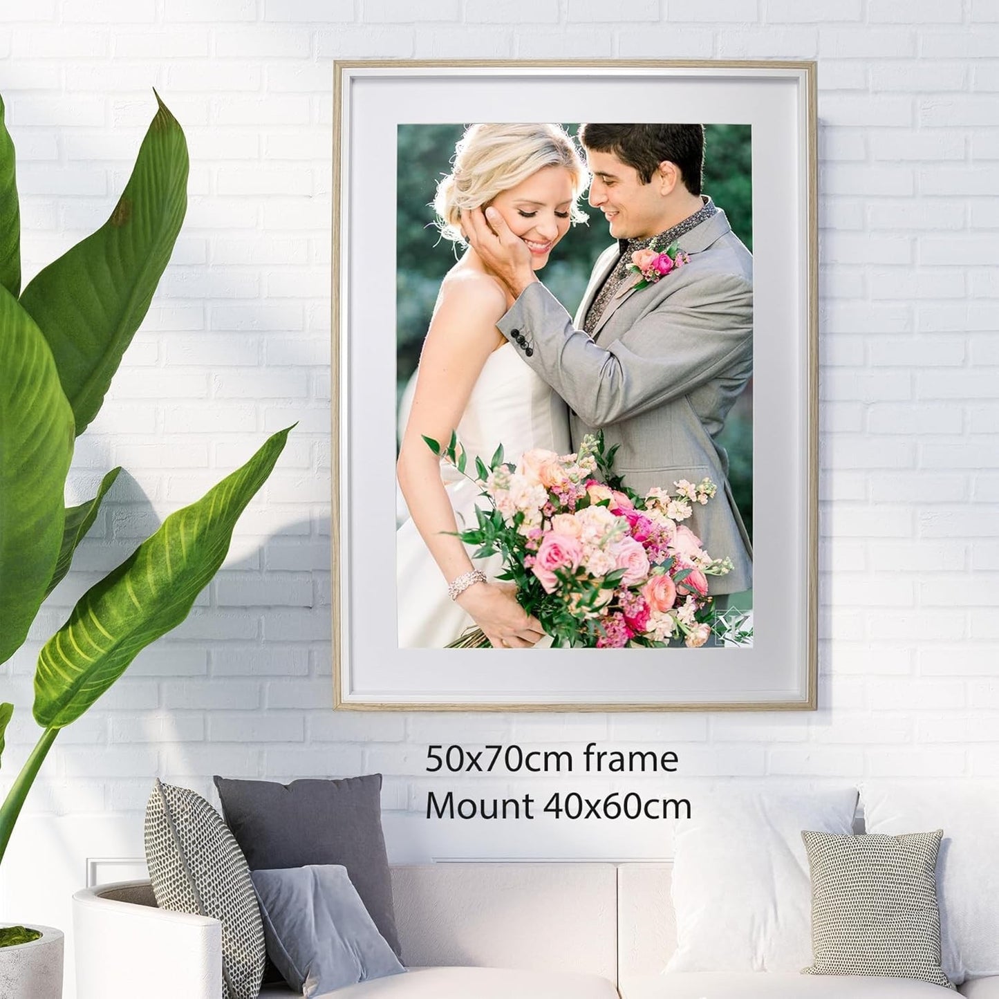 Picture Frame Set 50x70cm 3 Pack Wooden White Mounts 40x60cm Wall Poster Frames