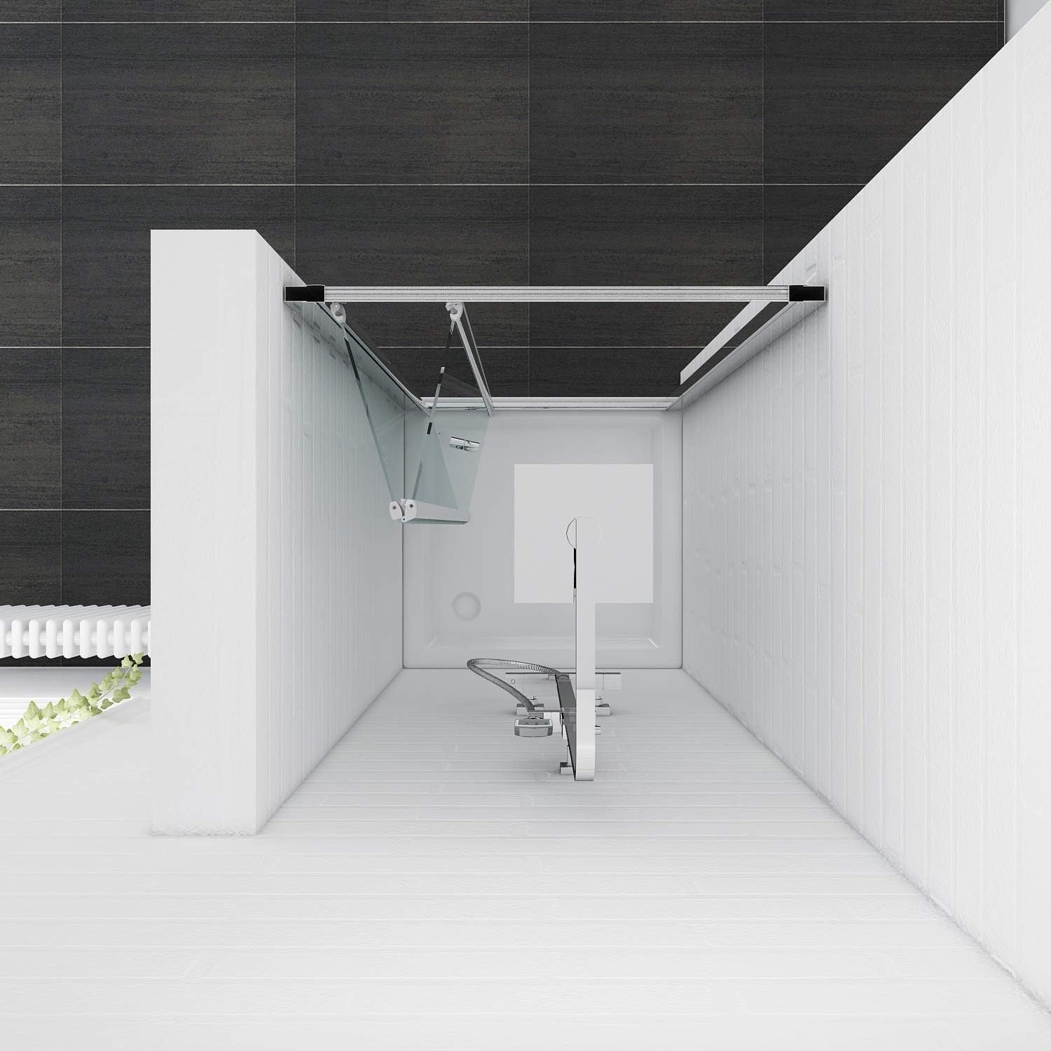 800mm Bi Fold Shower Door Inward Opening Space Saving Bathroom Enclosure