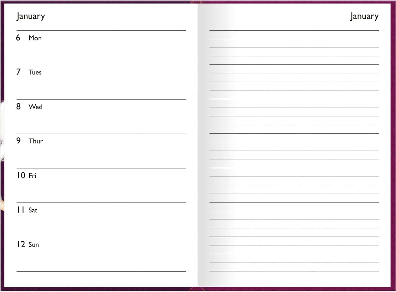 Claire Coxon Art Deco A5 Diary 2025 - Art - Week To View