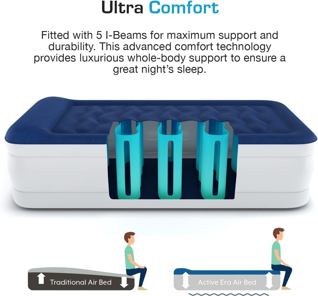 Active Era Luxury Single Self Inflatable Mattress Flock Coating