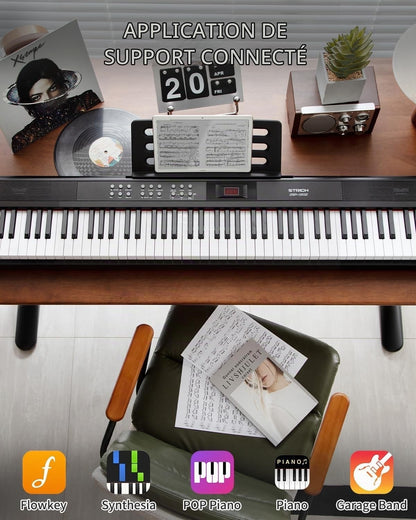 Digital Piano Keyboard 88 Keys Semi Weighted Electric Stand Sustain Pedal USB