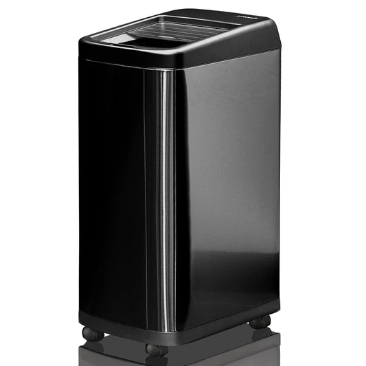 Automatic Sensor Kitchen Bin 50L Touch-Free Stainless Steel Black With Wheels