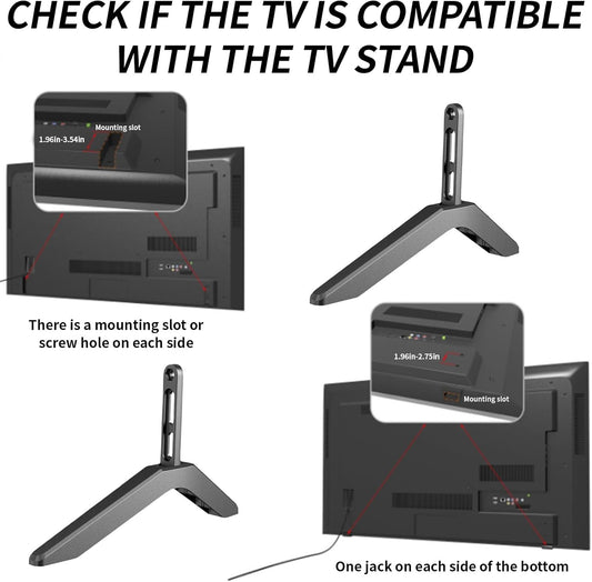2Pcs Universal TV Stand Base Legs Mount Pedestal Feet Stand for 32-65 Inch TV