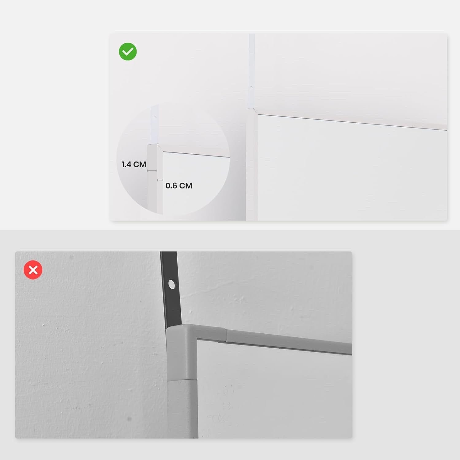 Over Door Full Length Hanging Mirror 122x35cm White Frame Bedroom