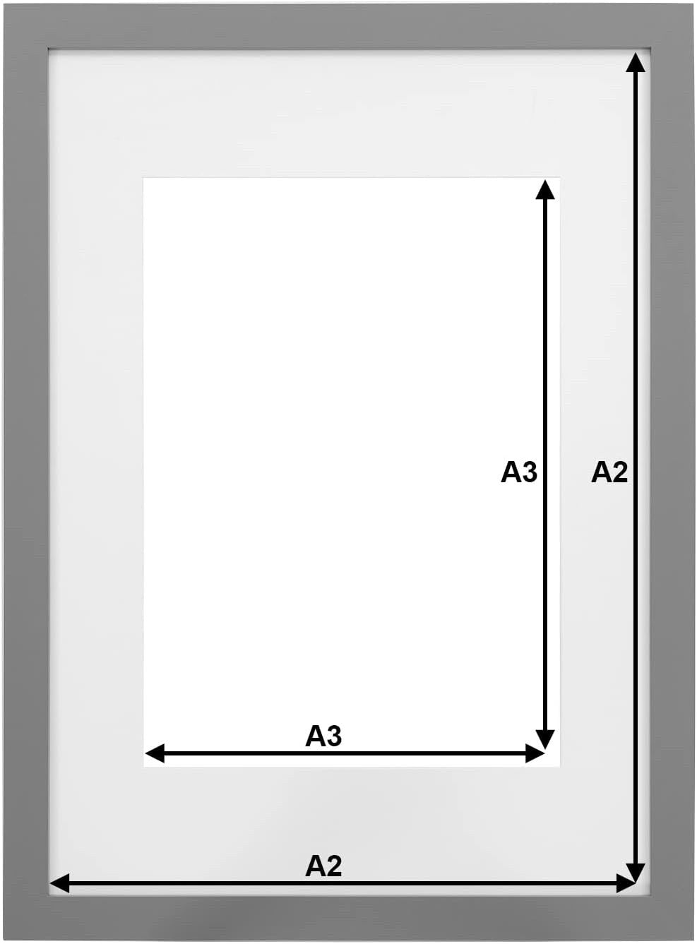Picture Frame A2 Grey Photo Poster Certificate Mount Wall Hanging Landscape