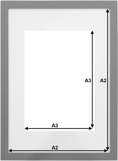 Picture Frame A2 Grey Photo Poster Certificate Mount Wall Hanging Landscape