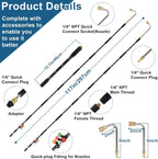 10 Pcs Pressure Washer Extension Wand Karcher K2-K7 4000PSI with 6 Nozzle Tips