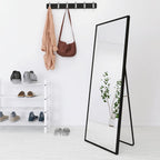 140x40cm Full Length Floor Mirror Black Aluminum Frame Freestanding Wall Decor