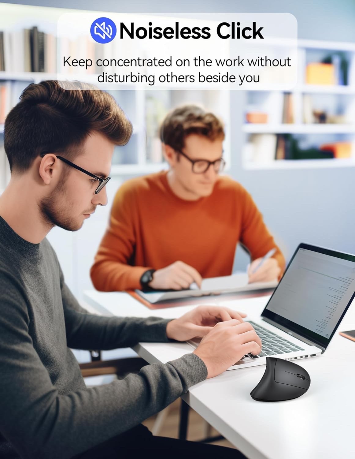 Ergonomic Vertical Mouse Wireless Rechargeable 4800 DPI Silent USB PC Laptop