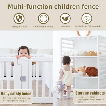 Baby Playpen 150x110x60cm Toddler Safety Activity Centre Indoor Outdoor White