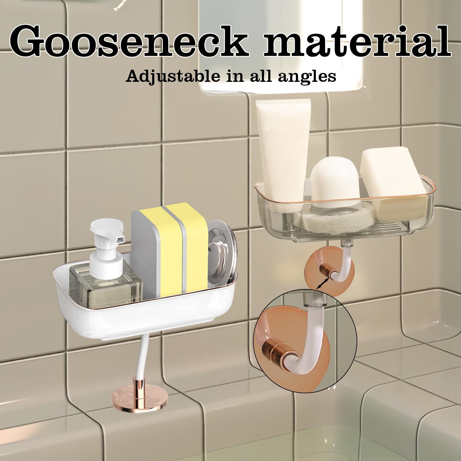 Huakaile Contempo Sponge & Brush Holder Modern Sponge Holder White