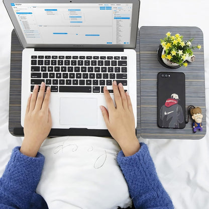 Laptop Bed Table Foldable Desk Cup Slot Reading Holder Sofa Tray Portable Stand