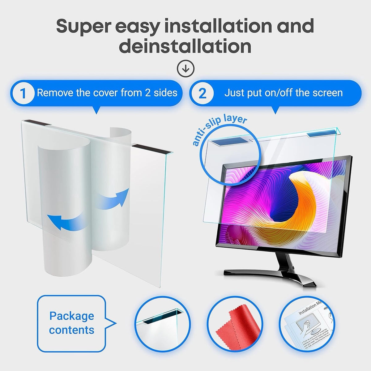 Monitor Screen Protector Blue Light Filter 17-19 Inch 5:4 Acrylic UV Blocking
