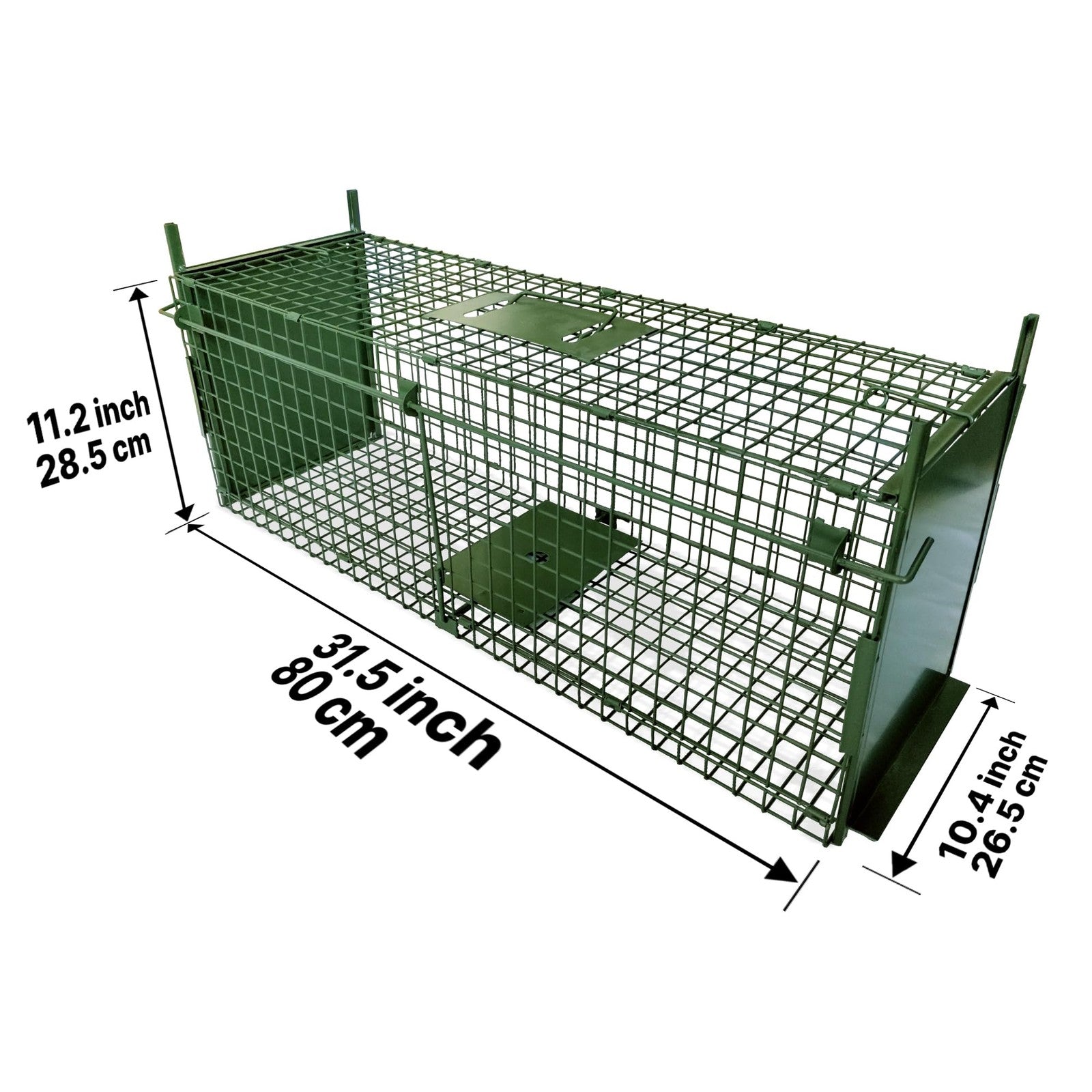 ARIFARO Humane Live Animal Trap Double Door Metal Cage 80x26x28cm