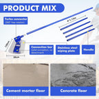 120x30cm Concrete Bull Float with 4 Handles 1.15m Aluminium Set Blue