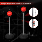 Freestanding Punching Bag w/ Stand Adjustable Boxing Set Gloves Adults Kids