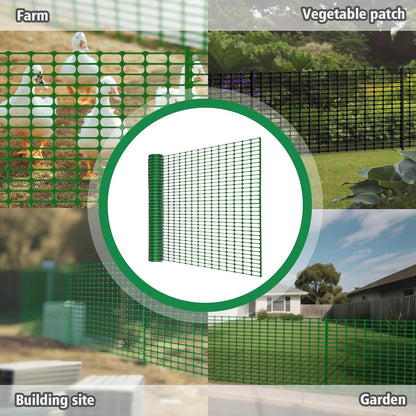 Temporary Garden Fence Mesh 1m x 30m Plastic Barrier 30 Pins Dog Chicken Roll