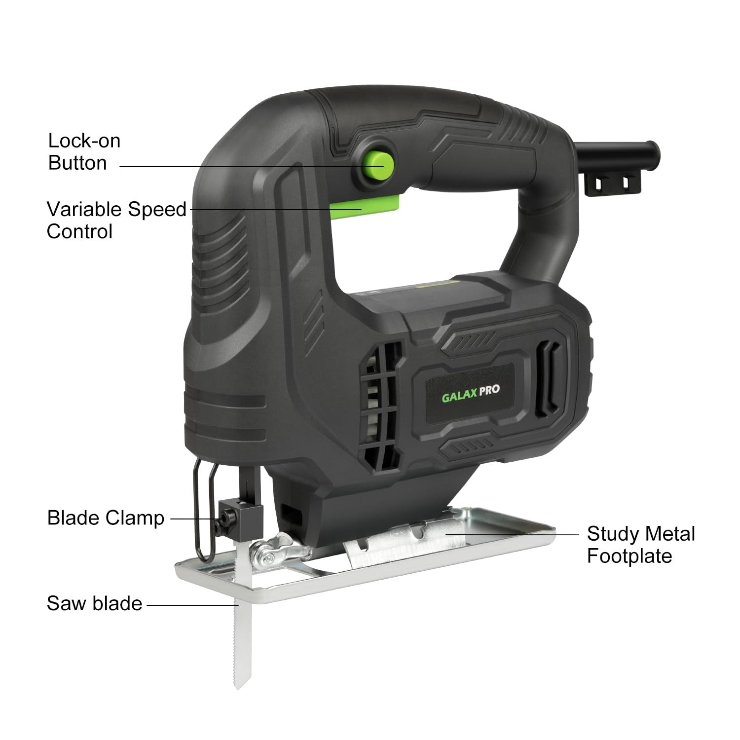 GALAX PRO 400W Variable Speed Jigsaw, 3000 SPM,±45° Bevel Cutting