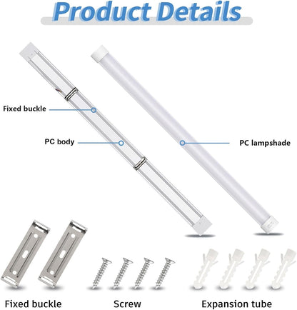 LED Batten Lights 5FT 2 Pack 50W 4500LM 4000K Ceiling Garage Workshop Strip