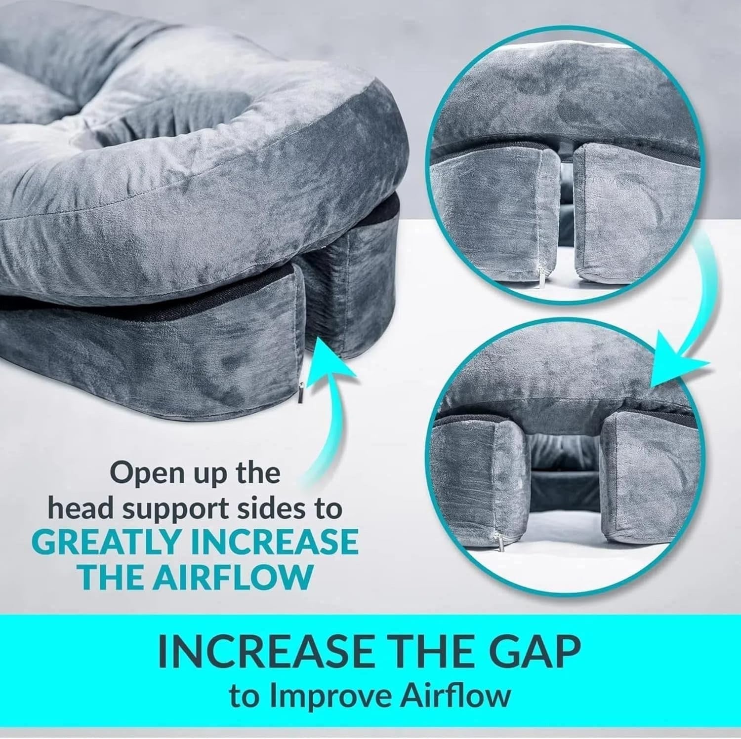 Vitrectomy Face Down Recovery Pillow Adjustable Stand with Chest Pad – Grey