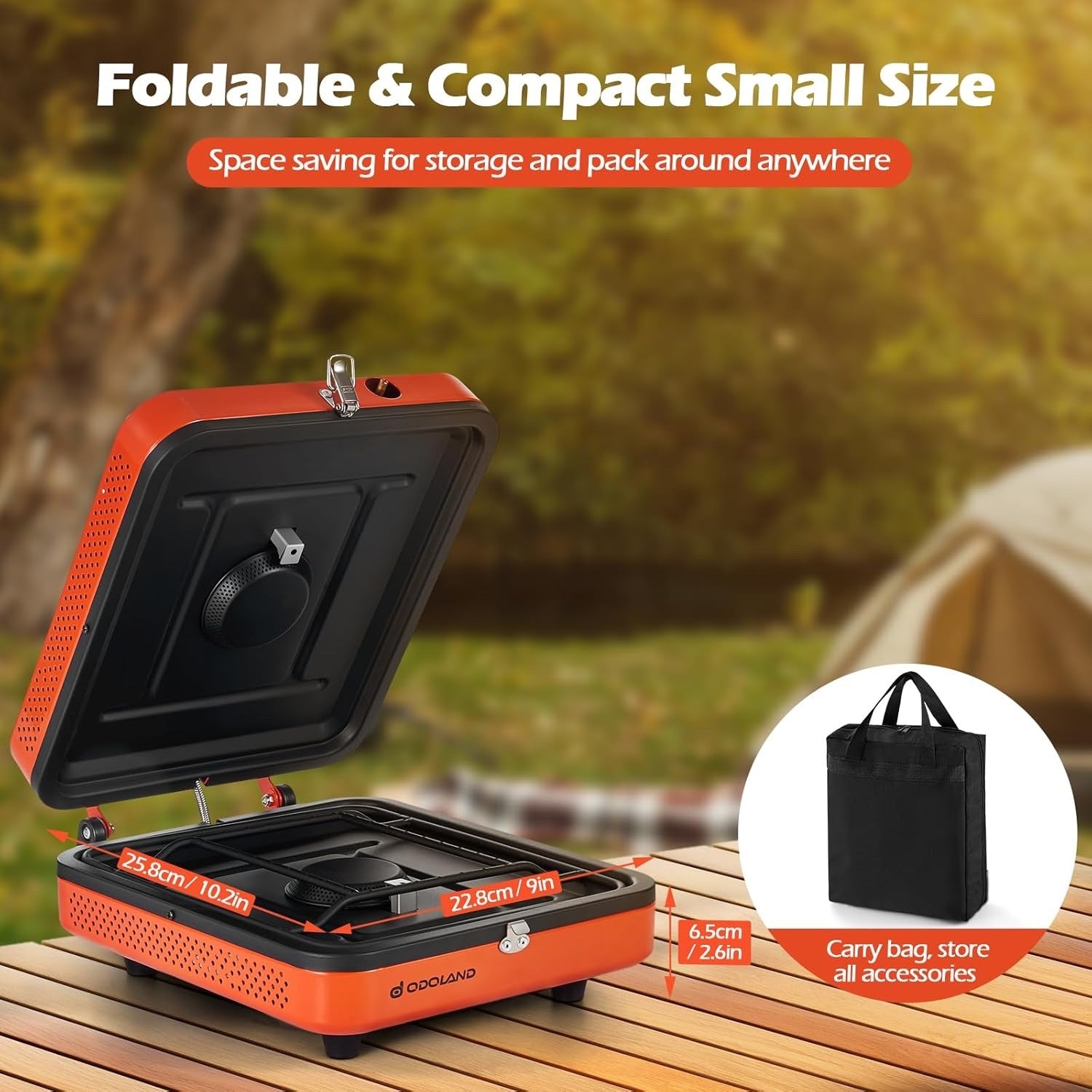 Odoland Portable 2 Burner Camping Stove 4400W Camp Stoves Lightweight Camping