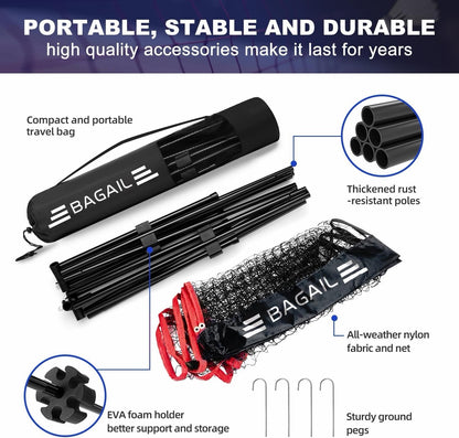Badminton Tennis Volleyball Net 4.1M Adjustable Height Portable Stand Carry Bag