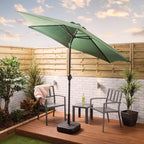 2.7m Round Garden Parasol Push Button Tilt Outdoor Patio Umbrella Green