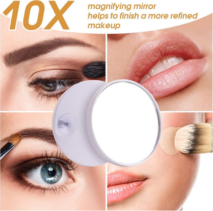 Hollywood Vanity Mirror LED Lights 15 Bulbs 360 Rotate Makeup Mirror 10X Mag