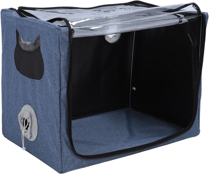 Pet Nebulizer Box Oxygen Chamber Cat Dog Portable Foldable Clear Vet Cage