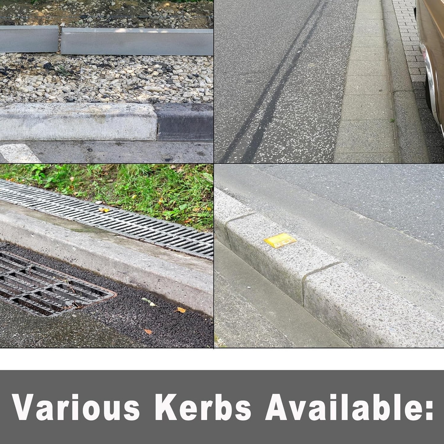 2in Rise Rubber Kerb Ramp 100x25x5cm Non Slip Driveway Threshold