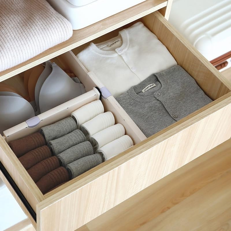 AFLOS Adjustable Drawer Divider Drawer Divider Organisers 27.5-44cm