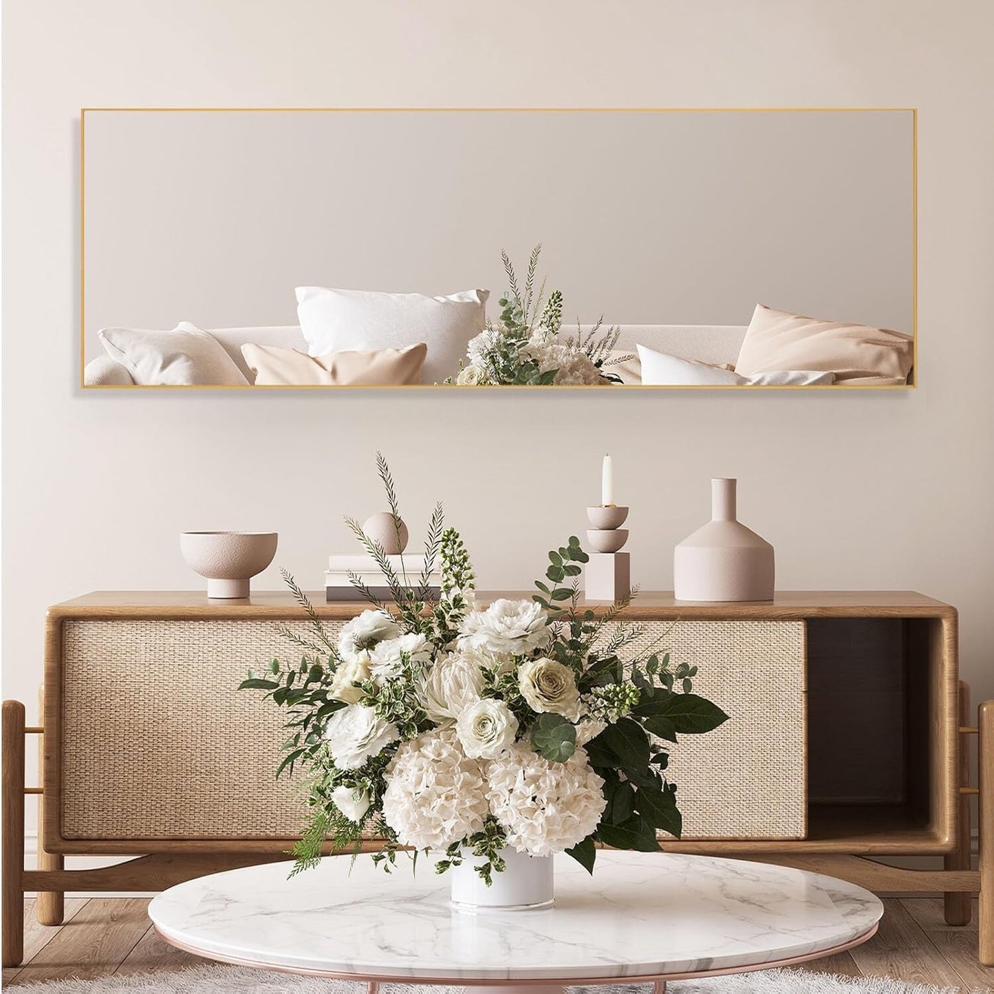 LunaMirror Full Length Mirrors Free Standing Floor Mirror Full Body 161x52cm
