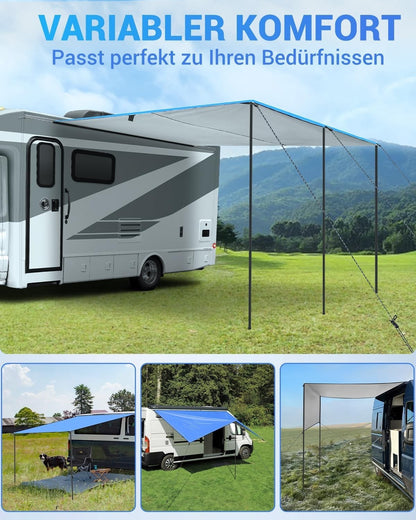 Campervan Awning Caravan Canopy 3.5x2.4m 3 Keder Sizes 210D Waterproof UV Cover