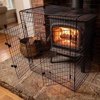 Nursery Fire Guard Stove Safety Barrier Child Pet Protector Door 80x70x50cm