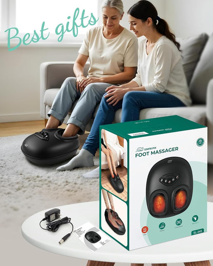 Shiatsu Foot Massager w Heat Deep Kneading Compression Vibration Fits Size 14