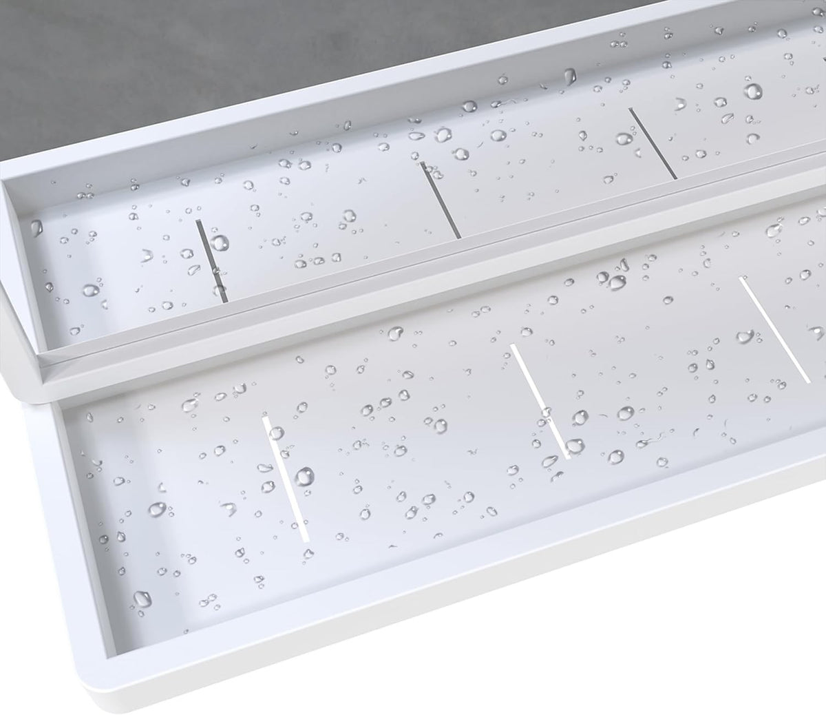 Bathroom Mirror Wall Shelf Rectangular 80.7x62cm White Metal Frame Modern Decor