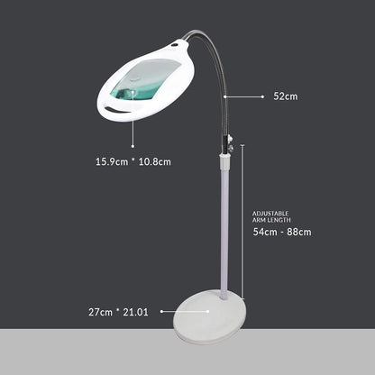 LED Magnifying Floor Lamp 12X 3X Bifocal Glass Lens Adjustable Light Stand