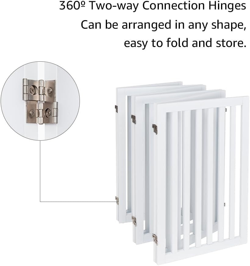 Unipaws XL Pet Gate Freestanding Expandable Wooden Dog Barrier & Walkway