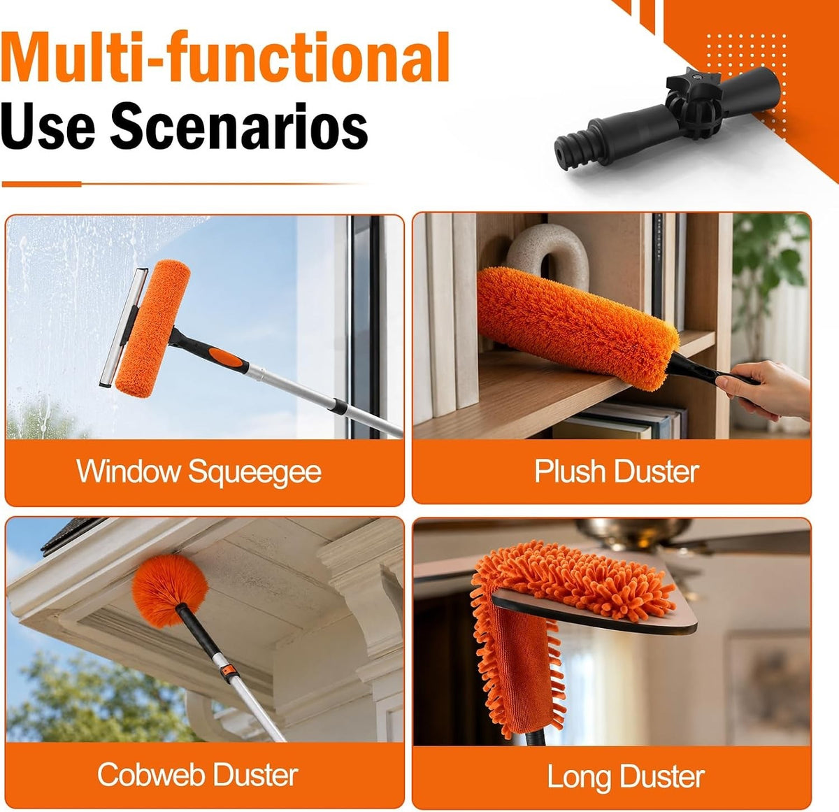 LAANPOLE 6m Feather Duster Kit Telescopic Pole Microfiber Window Cleaner  HSEGAR