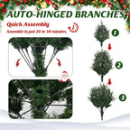 180cm Snow Flocked Artificial Christmas Tree PE PVC Pinecones Wood Stand