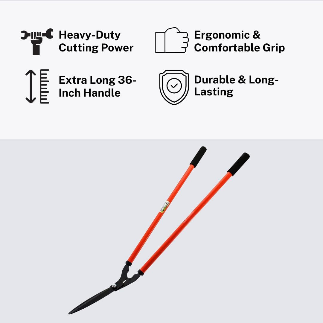 36 Inch Lawn Shears Long Handle Grass Hedge Trimmer Heavy Duty Garden Scissors