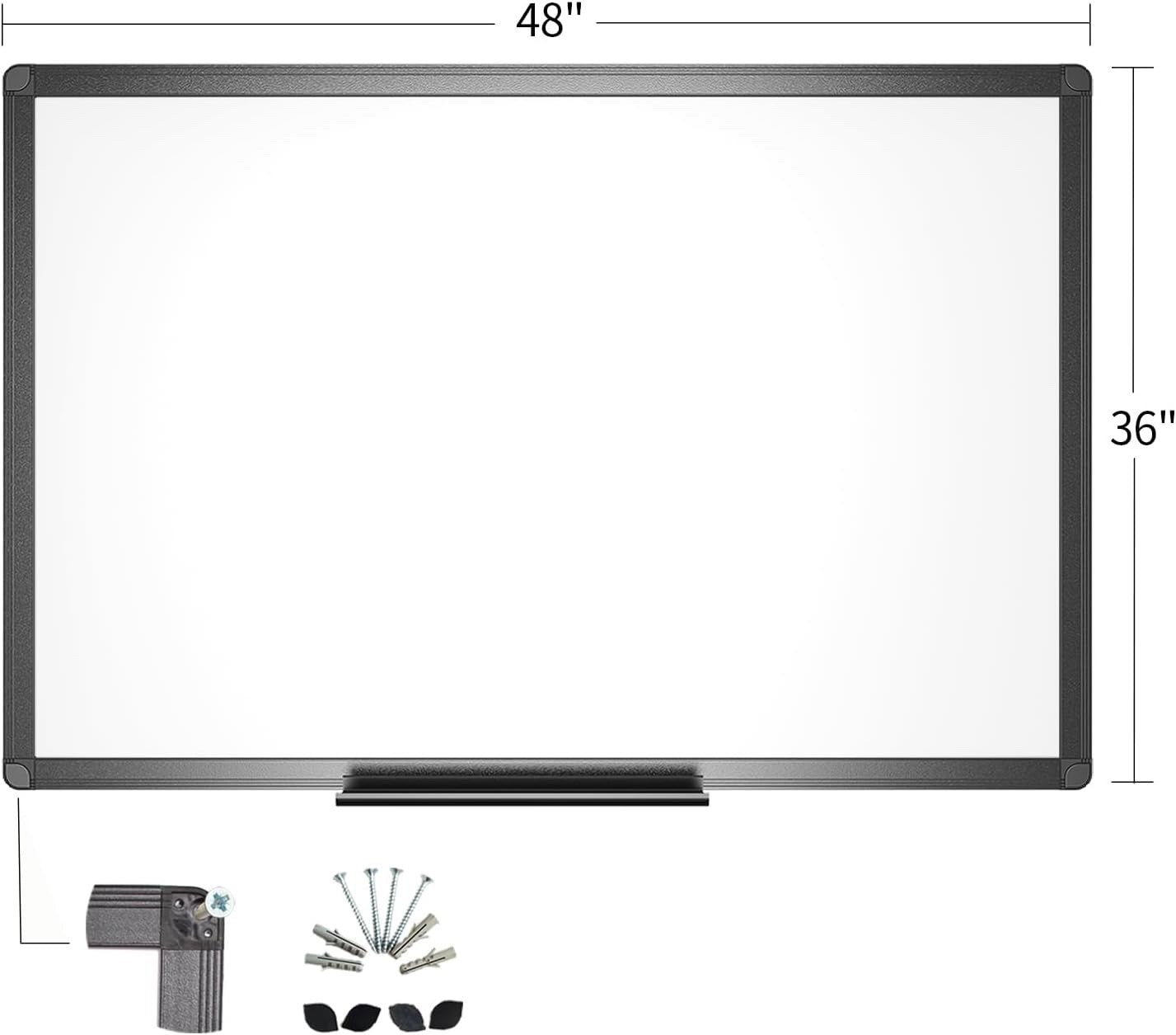 Viz-Pro Magnetic Whiteboard 120x90cm Dry Wipe Board Aluminium Frame