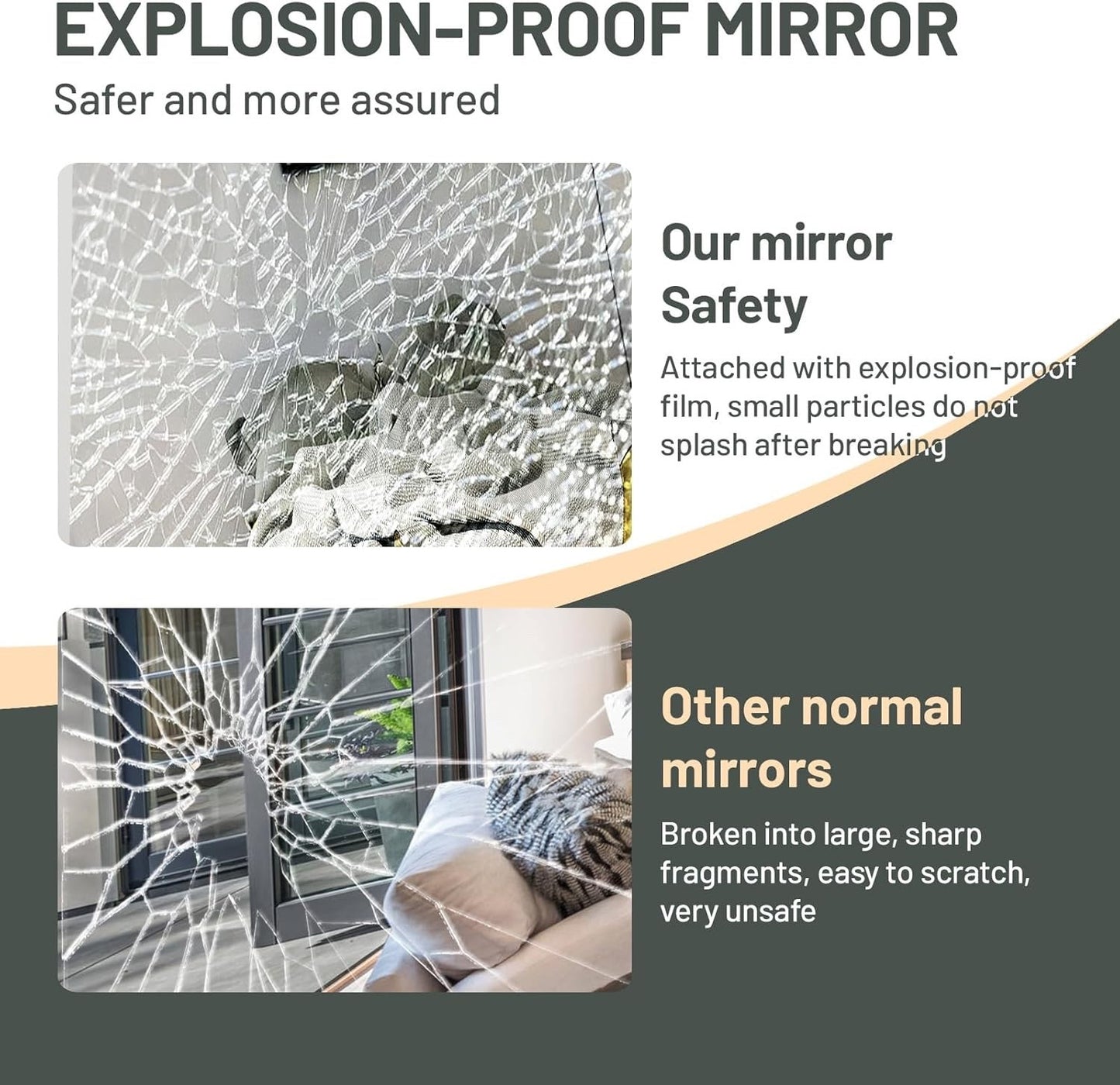 Full Length Floor Mirror 150x50cm Freestanding Leaning Hanging Black Frame Alloy