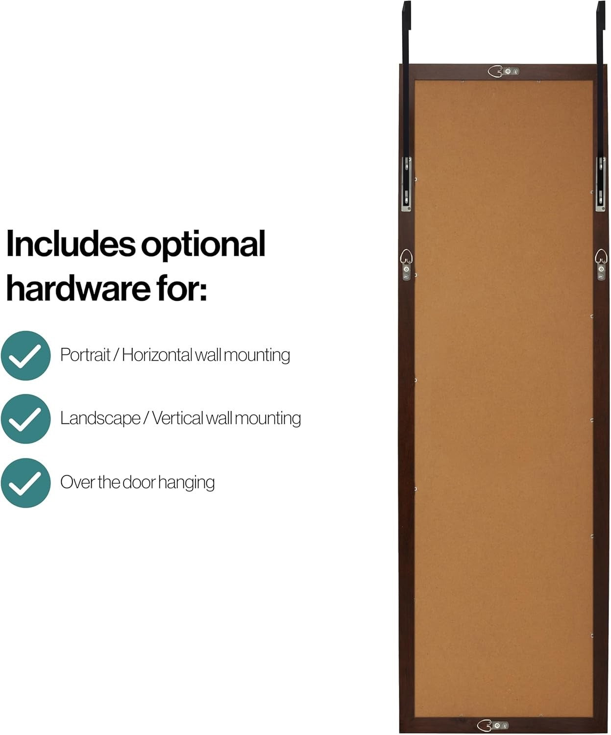 Home Selections Wooden Full Length Wall Mirror Brown 35x110cm