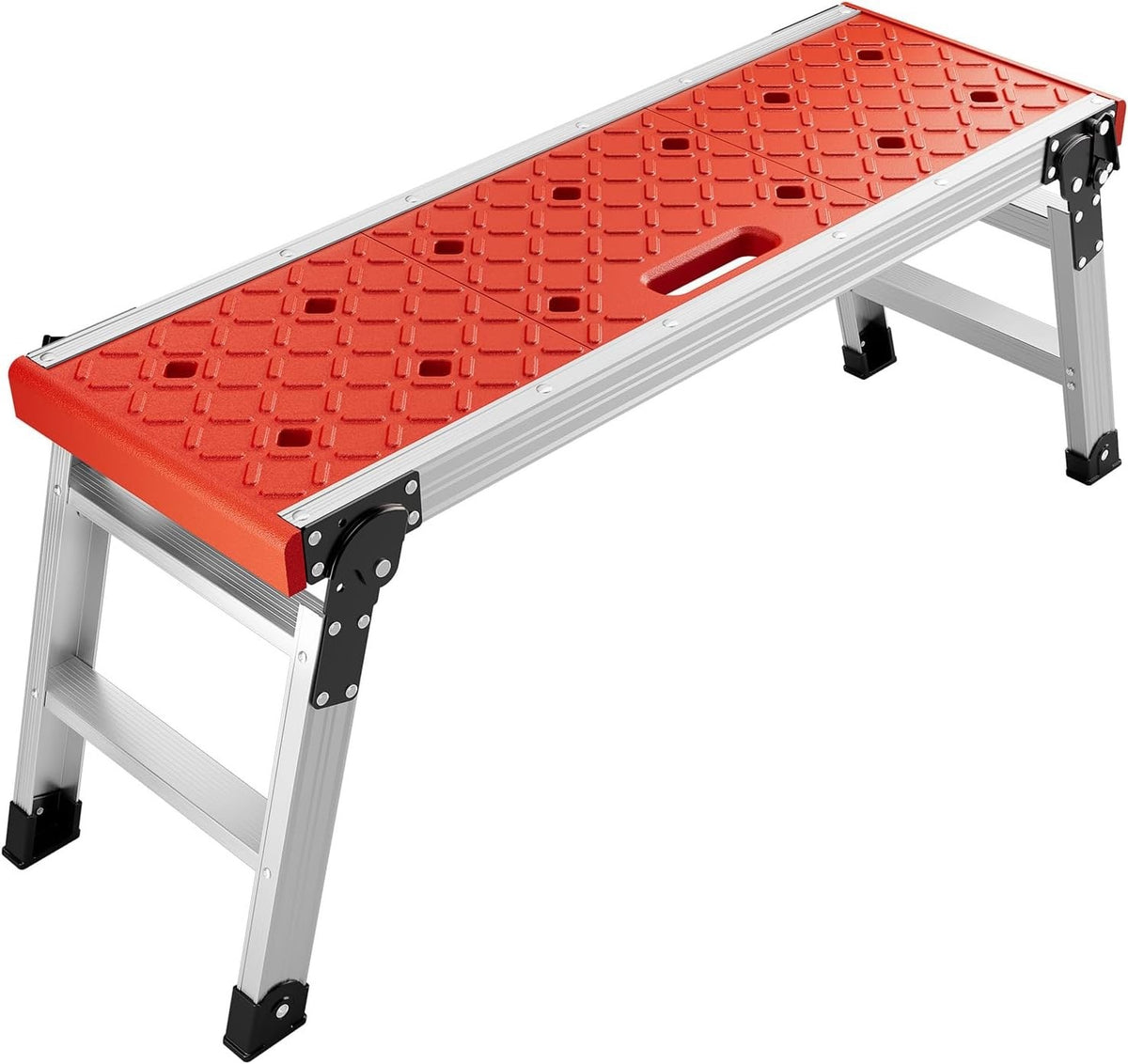 Step Ladder Folding Aluminium 3 Step Lightweight Non Slip Multi Purpose Red